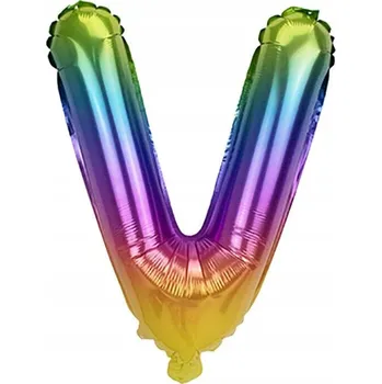 Balónek Písmeno V Barevný fóliový balónek Duhová písmena abecedy 40 cm