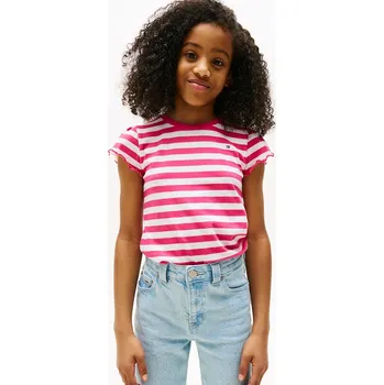 Chlapecké tričko Dětské bavlněné tričko Tommy Hilfiger KG0KG08744.9BYA růžová 30X, vel. 176