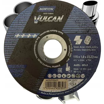 Řezný kotouč KOTOUČ NA ŘEZÁNÍ KOVŮ NORTON VULCAN 115*2,5 INOX