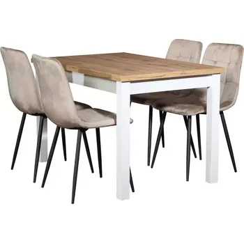 Jídelní set Jídelní set Fred 1+4 120x80 artisan/bílá W168 béžová