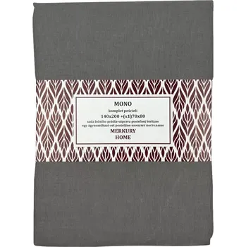 Povlečení Bavlněné povlečení Mono tmavě šedá 140x200 + (1) 70x80 Merkury Home
