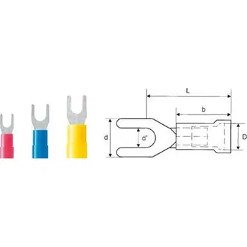 Kabelové oko Weidmüller 9200430000 vidlicové kabelové oko 4 mm² 6 mm² Ø otvoru=6.5 mm částečná izolace žlutá 100 ks