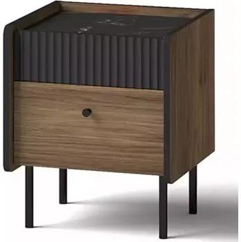 Noční stolek Noční stolek Prestigo P12 Warmia ořech/San Sebastián/černý matný