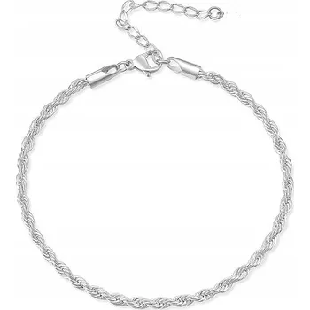 Náramek Stříbrný dámský náramek rope ocel chirurgická ocel 316L 22 cm