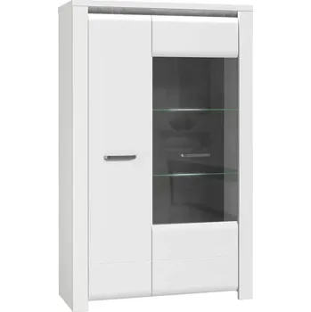 Vinotéka Vitrína Brugia 101,4 cm, Levá Šedá/Bílá