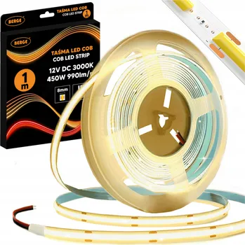 LED páska BERGE LED pásek COB Neon 12V - 480D - 9W/m - IP20 - 1m - 990lm - teplá barva