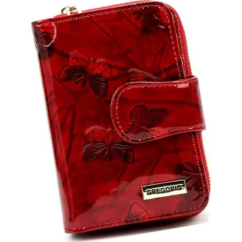 Peněženka Menší dámská červená kožená peněženka s motýlky BTS115