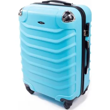 JAKS Cestovní kufr ABS 730 Barevné varianty: světle modrá L + kosmetická taška zdarma