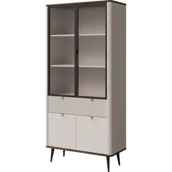 Obývací stěna Vitrína Marly 2 ořech/kašmír