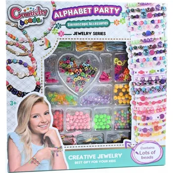 Dětské navlékací korálky SADA NA VÝROBU NÁRAMKŮ Kreativní Korálky