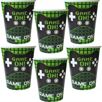 Party nádobí KELÍMKY Papírové GAME ON 250 ml Sada 6 kusů