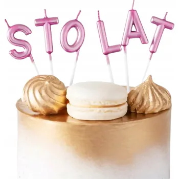 Dortová svíčka SVÍČKA RŮŽOVÁ 100 LET DEKORATIVNÍ SVÍČKY NA DORT K NAROZENINÁM 6 Ks