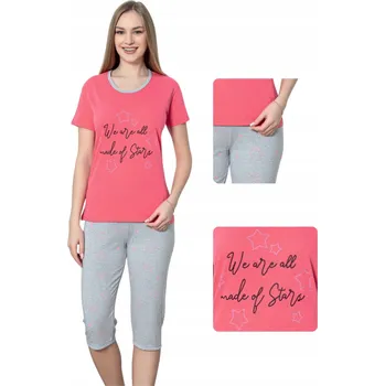 Dámské pyžamo Dámské bavlněné pyžamo, 3/4 kalhoty We Are All Made of Stars malinové XXL
