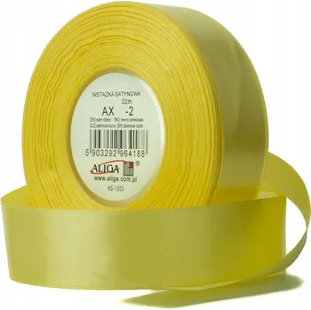 Stuha Saténová stuha 38mm/32m žlutá AX 38-02, Aliga