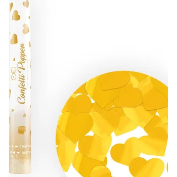 Konfeta PartyPal tuba s konfetami - srdíčka zlatá