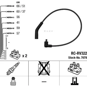 Zapalovací kabel NGK Sada kabelů pro zapalování 7078