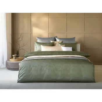 Povlečení Curt Bauer Luxusní damaškové povlečení YUN zelená Povlečení Bauer: 140x200cm +70x90cm