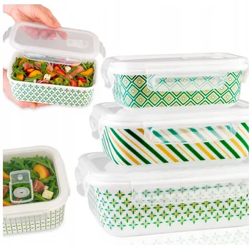 Dóza na potraviny 3x NÁDOBY na UCHOVÁVÁNÍ POTRAVIN SVAČINOVÝ BOX SADA SKLENĚNÁ NÁDOBA