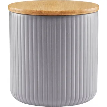 Dóza na potraviny 20204 Kuchyňská rýhovaná dóza s víkem šedá 600 ml AMBITION