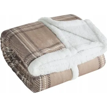 deka Deka Sherpa 150x200 mikrovlákno Eurofirany kostkovaná teplá beránek