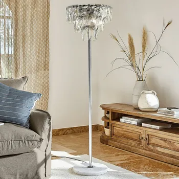 Stojací lampa Stojací lampa Crystalford, čirá, V/Š cca 165/45 cm