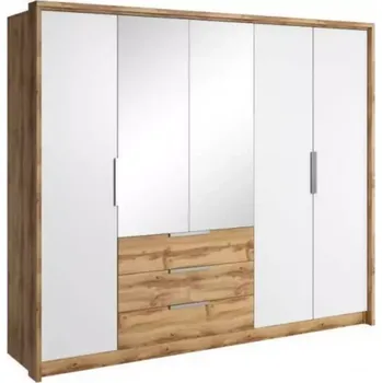 Racková skříň Skříň Tony 255 dub wotan bílá zrcadlo