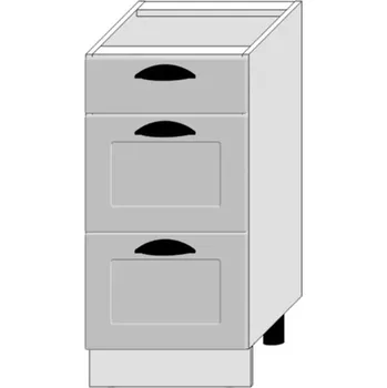 Kuchyňská skříňka Kuchyňská Skříňka Adele D40s/3 šedá mat/bílá