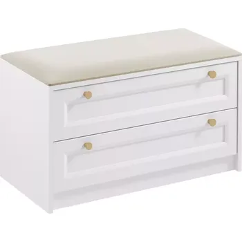 Botník Lavička Rel LWK bílá sedák béžový