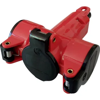 Elektrická zásuvka N a L 10191 3násobná zásuvka termoplast 230 V červená IP20