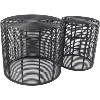 Obývací stěna Konferenční stolek BULAN RATTAN 60 černá