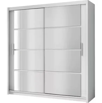 Předsíňová stěna Skříň Dakota 203cm Bílá/Zrcadlo