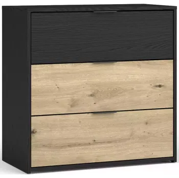 Kancelářská sestava Komoda Upsala 3S 27B černý grafit+dub artisan