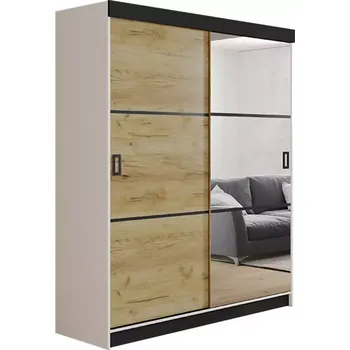 Kancelářská sestava Skříň Retro 138 3l Bílý / Přední Crat Zlatý