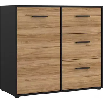 Komoda Mokkaro 1d3s černá/dub catania