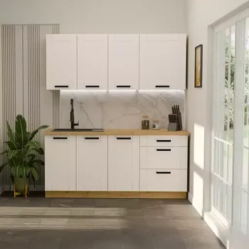 Kuchyňská linka Kuchyňská linka Luna bílá/artisan 180 cm bez pracovní desky