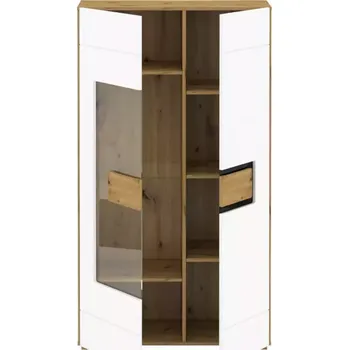 Obývací stěna Vitrína Pawel C 90cm Sklo Bílá/Dub