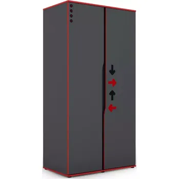 Dětský pokoj Skříň Matrix 2D grafit/červená