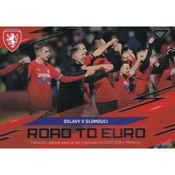 Sběratelský sportovní předmět insert karta OSLAVY OLOMOUC 2024 Hrdí Lvi Road to Euro číslo RE-18