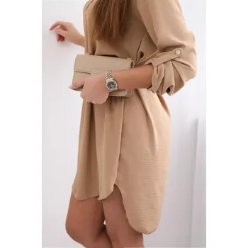 Dámské šaty Šaty s delšími zády a pásem béžová UNI