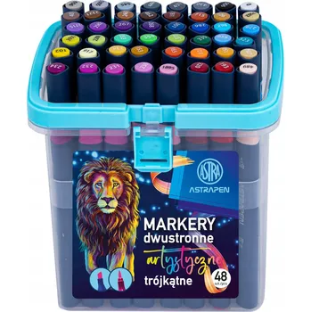 Astrapen trojúhelníkové oboustranné umělecké Fixy 48 Kusů
