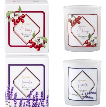 Svíčka Svíčka ve skle vonná v dárkové krabičce Cherry Levander mix barevná 80x90mm