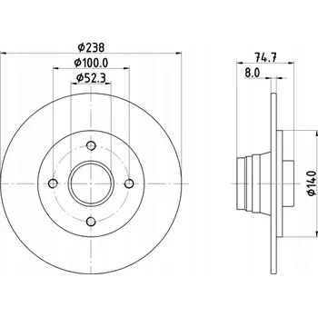 Brzdový kotouč Brzdový kotouč Hella 8DD 355 105-271