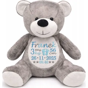 Obraz Medvídek se jménem a rodným listem – dárek k narození miminka