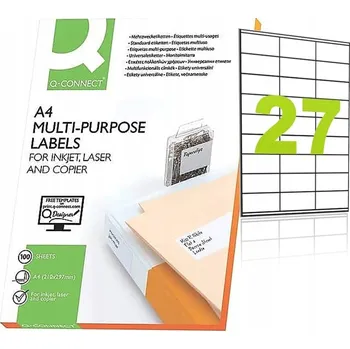 Samolepící etiketa Bílé etikety Q-Connect 70 x 30 mm, 100 archů