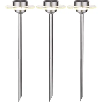 Stojací lampa Paulmann 4064161230566 Solarspieß Ufo LED solární zahradní svítidlo sada 3 ks 0.2 W teplá bílá nerezová ocel, čirá