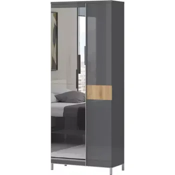 Předsíňová stěna Skříň 2D Onyx zrcadlo V2 pacific walnut/beige