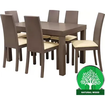 Jídelní set Jídelní set Karla 1+6 Hnědý 140x80+40