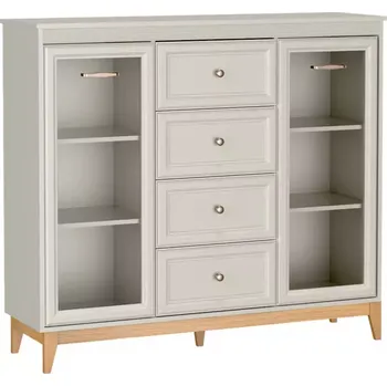 Obývací stěna Nízká vitrína Windsor 7W kashmir/přírodní dub