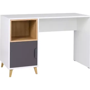 Kancelářská sestava Psací Stůl Joker 14 Bílá / Grafitová / Šedá / Dub Lefkas