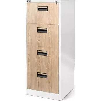 Kancelářská sestava Skříň Sara V004 kov bílá/sonoma